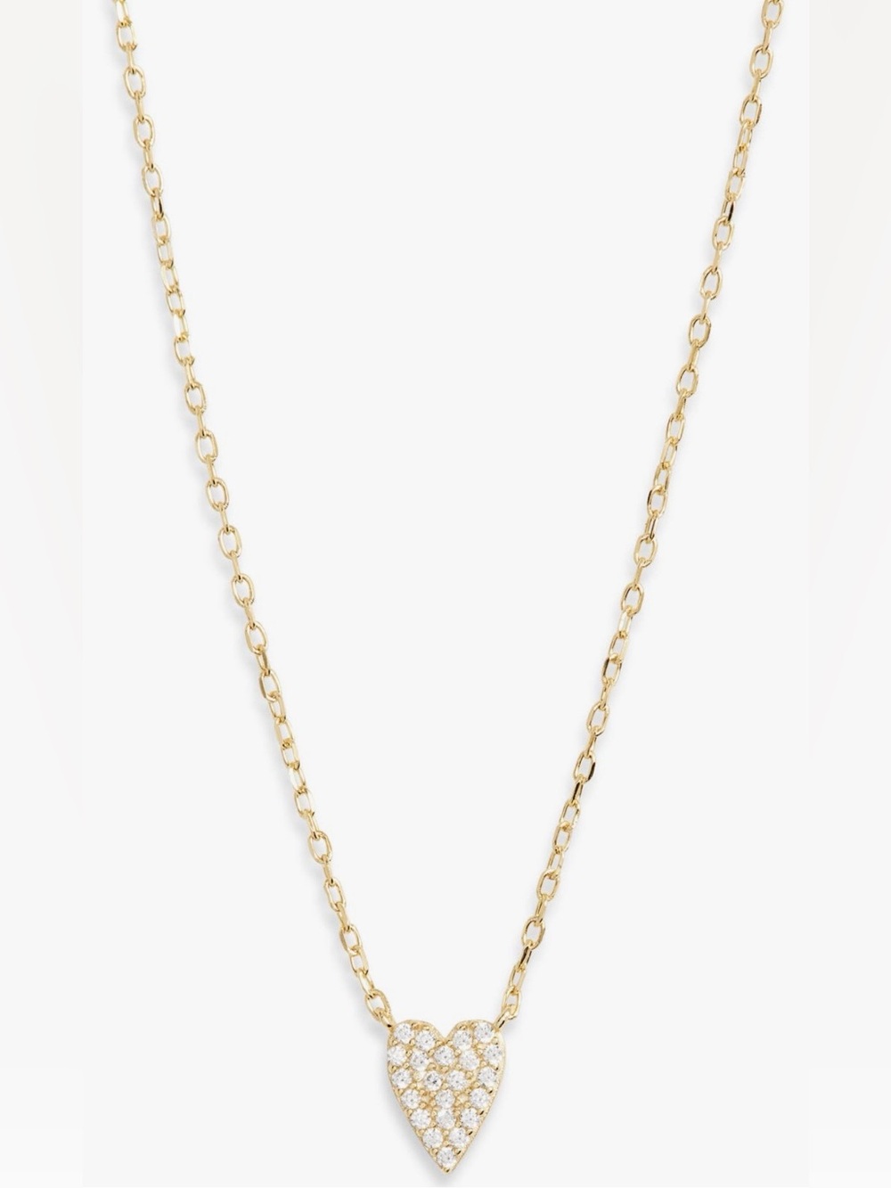 Argento Vivo Gold Tiny Cubic Zirconia Pavé Heart Women’s Necklace